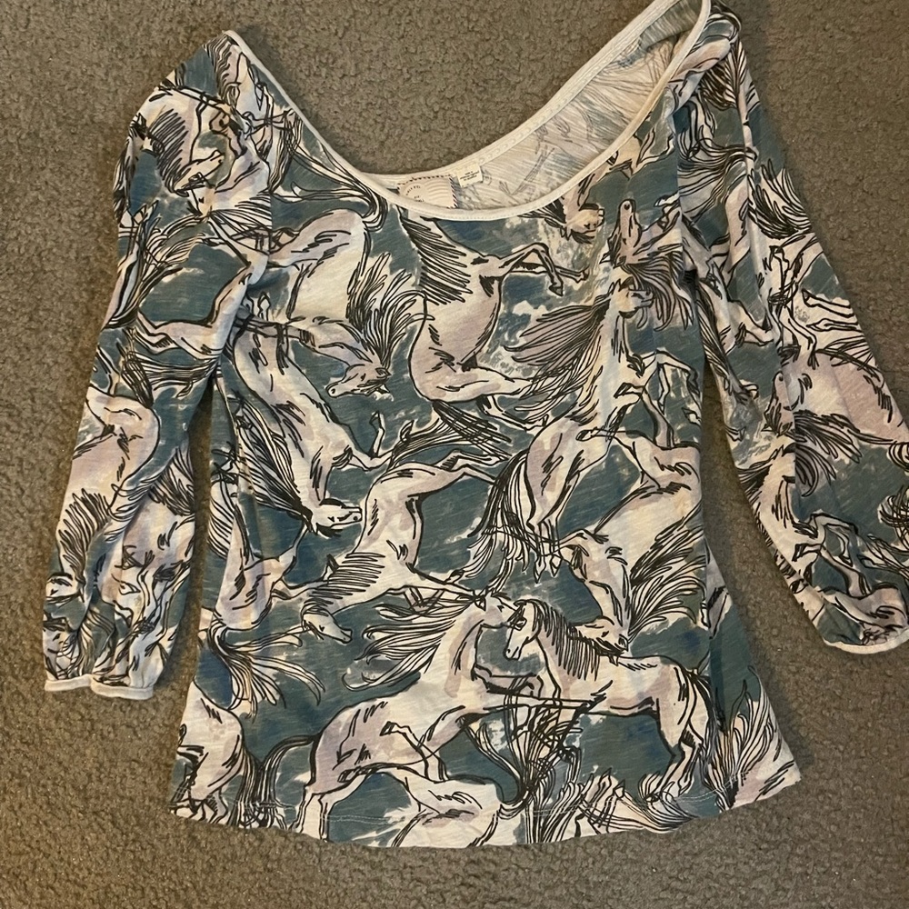 Anthropologie Horse Blouse XS